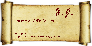 Hauzer Jácint névjegykártya